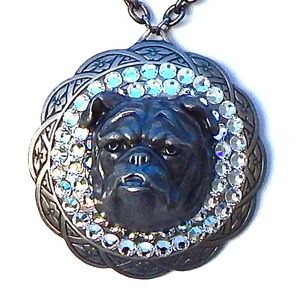 GASOLINE GLAMOUR RHINESTONE BULLDAG MEDALLION